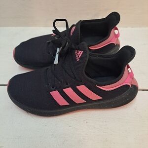 Adidas Women's Black and Pink Sneakers